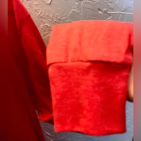 Men’s custom L Dutch Bros long sleeve red hoodie t-shirt with “Dutch Funk” logo. - Picture 5 of 10